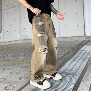กางเกงยีนส์ทรงขาบานสไตล์วินเทจสำหรับผู้ชาย ลุคยีนส์ขาดๆ ลุคเท่ๆ ราคาถูกจากจีน ยี่ห้อ Rock Rivals - Product Image 3