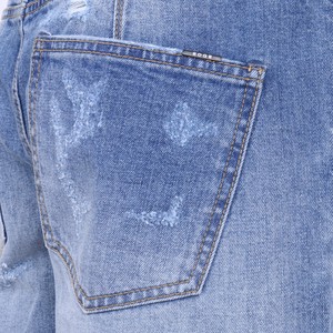 Shorts da ragazzo a gamba dritta rotta di nuova moda blu chiaro Shorts in Denim - Product Image 5