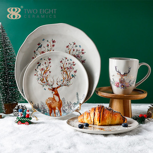 Assiettes en céramique <span class=keywords><strong>de</strong></span> Noël les plus vendues, tasses à café en <span class=keywords><strong>porcelaine</strong></span>, vaisselle, vaisselle <span class=keywords><strong>de</strong></span> <span class=keywords><strong>table</strong></span>, services <span class=keywords><strong>de</strong></span> <span class=keywords><strong>table</strong></span> - Product Image 1