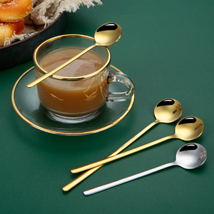 OEM ODM Custom Logo Gravierte runde Löffel mit langem Griff Kaffee-und Eis löffel Nachhaltiger quadratischer Becher löffel mit mehreren Oberflächen - Product Image 5