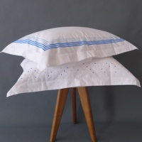 Housse de couette 100% coton, lot de 2 pièces, avec taie d'oreiller brodée