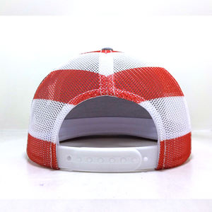 Custom Logo American USA Flag Woven <b>Patch</b> Logo Running Adjustable Gray Snapback Adjustable Mesh 112 Trucker Hats - Product Image 2