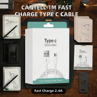Kabel Pengisian Cepat Cantell 1m Tipe-C USB 2.0 2.4A/3A untuk Ponsel Android & IOS, Scanner & Kamera, Konduktor Tembaga Murni