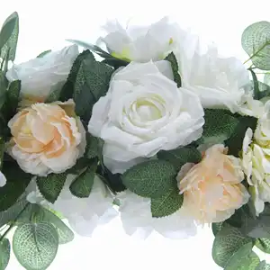 Guirlanda de flores para casamento, guirlanda de mesa multicolorida rosa floral rosa videira B0469 branca Encanto 2m artificial e arco