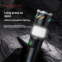 Lampe de poche tactique haute puissance LED USB 800 mètres Lampe torche rechargeable Lampes de poche haute luminosité Camping Linterna