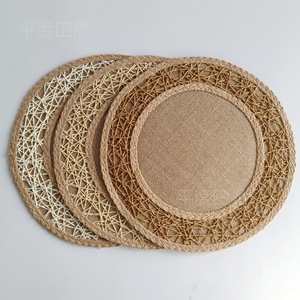 Mantel individual tejido combinable <span class=keywords><strong>para</strong></span> comedores, alfombrilla resistente al calor, posavasos creativo <span class=keywords><strong>para</strong></span> decoración del hogar en restaurantes occidentales - Product Image 1