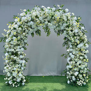 Arco de flores de seda estilo bohemio de LANJO Wholesale para decoración de bodas, arreglos de fondo con arco de flores artificiales. - Product Image 4