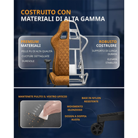 Chaise de jeu ergonomique OEM en cuir PU, accoudoirs 2D, support lombaire, réglable en hauteur, inclinable, pour ordinateur, directement de l'usine