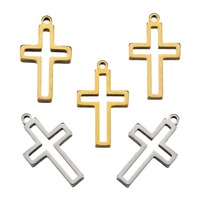 Pendentif en or et argent de haute qualité, pendentif personnalisé, croix en acier inoxydable, breloques creuses pour la fabrication de bijoux, accessoires