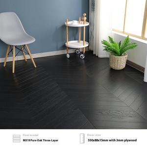 Gỗ sồi rắn ba lớp gỗ rắn sàn gỗ xương cá ban đầu kem đen Quả Óc Chó Khóa Cá xương enf lớp - Product Image 2