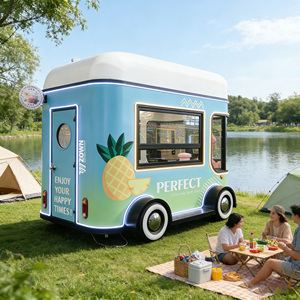 Chariot alimentaire mobile résistant aux intempéries, chariot à snacks étanche pour parc extérieur, plage, marché de rue - Product Image 1