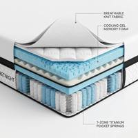 Matelas Lit Sleepwell Double Twin Gel Rafraîchissant King Queen Size à Ressorts Ensachés Mousse à Mémoire de Forme Colchon