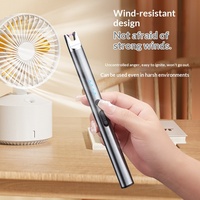 Briquet électronique rechargeable de type C, coupe-vent, avec affichage LED, allumage portable pour bougies et gaz