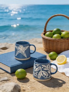 Tazza in Porcellana Nera Opaca e Blu per Casa e Ufficio, Tazze per Tè e <span class=keywords><strong>Caffè</strong></span>, Tazze in Ceramica Senza Manico Molto Richieste - Product Image 3