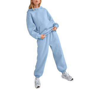 Custom Women Oversized Printed Breathable Lightweight Tracksuit <b>Set</b> Fleece Sweat Suit Jogger <b>Set</b> Casual <b>Loungewear</b> OEM ODM - Product Image 4