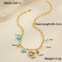 Collier à breloques en acier inoxydable électroplaqué, style Océan, avec étoile de mer et perle, motif goutte d'huile Dopamine, tendance et inaltérable pour femme