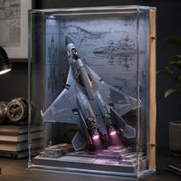 Vitrine murale en acrylique avec fond en bois, cadre de présentation transparent pour objets commémoratifs et figurines, boîte à ombre pour rangement et exposition