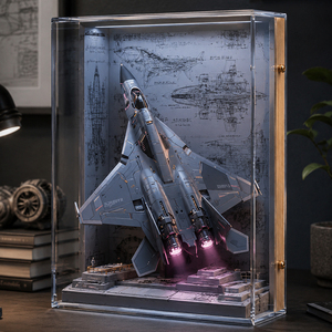 Vitrine murale en acrylique avec fond en bois, <span class=keywords><strong>cadre</strong></span> de présentation transparent pour objets commémoratifs et figurines, boîte à ombre pour rangement et exposition - Product Image 4