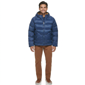 Veste matelassée en toile pour homme, col montant, manches longues, coupe-vent, séchage rapide, respirante, style urbain, fabrication directe - Product Image 1