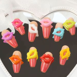 Venta al por Mayor de 20 Piezas de Adornos de <span class=keywords><strong>Uñas</strong></span> 3D con Forma de Labios Coloridos, Adornos de Metal para <span class=keywords><strong>Uñas</strong></span> con Forma de Labios para el Día de San Valentín - Product Image 3