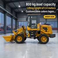 Mini-chargeuse sur pneus ZL915 0,8 tonne 800 kg 0,3 m³ avec godet et cabine fermée CE – Chargeuse frontale compacte