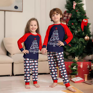 <span class=keywords><strong>Pijamas</strong></span> de dos piezas azul americano europeo para padres e hijos Navidad Halloween impreso ropa de casa cintura elástica para <span class=keywords><strong>Amazon</strong></span> - Product Image 3
