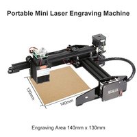 WAINLUX JL4 Laser Master 2S Grabador 140x130mm DIY Área de tallado Mini enrutador CNC portátil para madera Metal Goma MDF Papel LAS