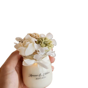 Velas Aromáticas en Frascos de Vidrio, Velas Románticas, Elegantes Mini Velas Decorativas con Flores para Decoración del Hogar - Product Image 1