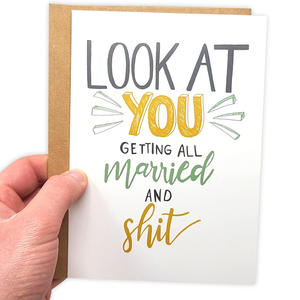 Carte de vœux amusante et coquine pour mariage ou fiançailles - <span class=keywords><strong>Humour</strong></span> pour adultes, carte de félicitations de mariage coquine - Product Image 3