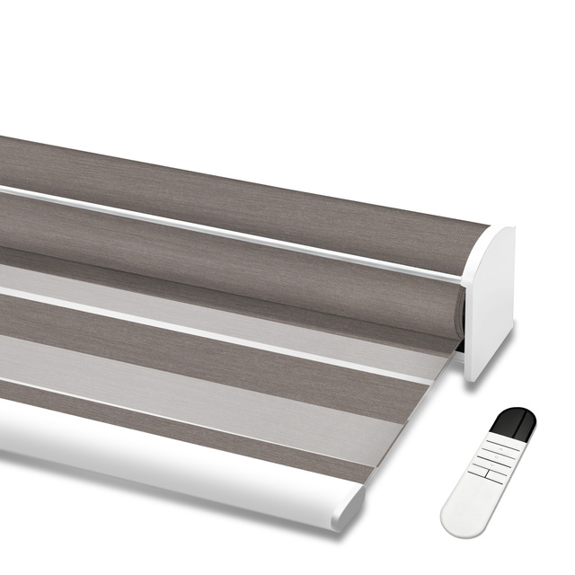 Factory  Customization Smart Motorized Electric Zebra Roller Blinds for Office Hotel Full Blackout Window Shades