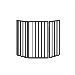 Cancelletto pieghevole per cani in legno di pioppo nero, 59,1 pollici, 3 pannelli, per interni - Product Image 1