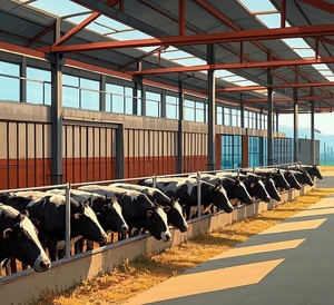 Structure en acier préfabriquée moderne légère à faible coût mouton chèvre ferme grange maison vache hangar cheval ferme bétail bâtiment <span class=keywords><strong>de</strong></span> ferme - Product Image 1