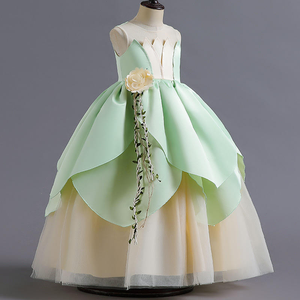 Grenouille Prince Princesse <span class=keywords><strong>Robe</strong></span> Sans Manches Long Style Halloween Princesse <span class=keywords><strong>Tiana</strong></span> <span class=keywords><strong>Robe</strong></span> - Product Image 3