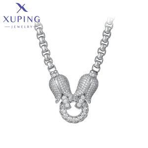 Xuping-collar plateado con piedra de tulipán para mujer, joyería romántica de lujo, regalo diario - Product Image 1