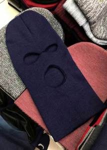 Pasamontañas de punto acrílico cálido de invierno para hombre, con tres orificios, directo de fábrica - Product Image 6