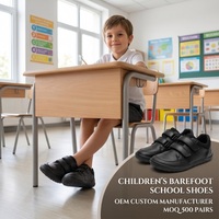 Chaussures d'école en cuir véritable pour enfants, à bout large et zéro drop, fabricant OEM