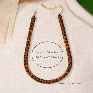 Collar de Cadena con Estampado de Leopardo <span class=keywords><strong>Minimalista</strong></span> y Exagerado, Diseño de Temperamento, Collares en Capas - Product Image 5