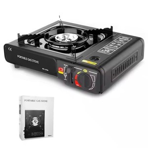 Réchaud à gaz butane pliable portable à brûleur unique avec dispositif de sécurité de flamme en acier inoxydable Noir pour le camping en plein air Grill <span class=keywords><strong>BBQ</strong></span> - Product Image 5