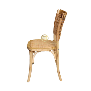 Chaise de salle à manger à dossier haut en <span class=keywords><strong>bois</strong></span> de canne, en rotin tressé, en chêne massif, style scandinave, pour la maison, le bureau, la salle de sport, les mariages, les événements, vintage - Product Image 3
