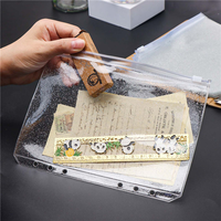 Pochette à fermeture éclair en PVC pailleté Wenshun A5 A6 A7, double poche, enveloppe de budget, pochette pour documents avec logo personnalisé