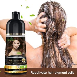 Herbishh Shampoo Colorante 3-in-1 da 500ml, Tinta Magica <span class=keywords><strong>per</strong></span> <span class=keywords><strong>Capelli</strong></span> Grigi, Colore Duraturo in Minuti, Crema Marrone Scuro Senza Ammoniaca <span class=keywords><strong>per</strong></span> Uso Domestico - Product Image 5