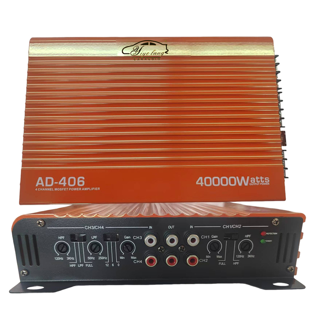 40000W High Power Class D 4-Channel Car Amplifier Crossovers Aluminum Cooling Professional Car Audio Power Amplifier Reliable
