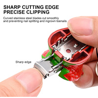 Coupe-ongles pliable mini créatif en forme de fraise, en acier inoxydable, avec porte-clés de voyage