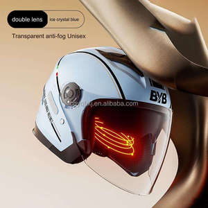 Dernier modèle de casque <span class=keywords><strong>moto</strong></span> demi-face en ABS avec double visière, respirant, toutes saisons, accessoires pour scooter, équipement de réglage, vente en gros - Product Image 5