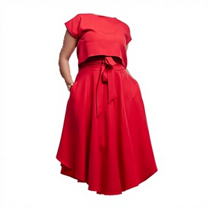 ชุดเซ็ตเสื้อครอปท็อปและกระโปรงยาวสองชิ้นสำหรับผู้หญิง แฟชั่นฤดูร้อนขายดี ระบายอากาศได้ดี แห้งเร็ว เป็นมิตรกับสิ่งแวดล้อม มีไซส์พลัส - Product Image 2