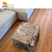 Table basse en marbre Calacatta Violet d'Italie, design unique, cube, petite table d'appoint, table basse en pierre naturelle, luxe pour le salon