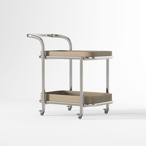 Moderne Rechthoekige Lederen Accent Tafel Stalen Frame Opslag Milieuvriendelijke Beweegbare <span class=keywords><strong>Trolley</strong></span> Voor Villa Woonkamer Entertainment - Product Image 6