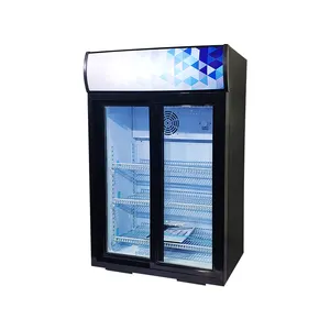 Meisda SC105L 더블 글라스 슬라이딩 도어 카운터 탑 쿨러 105L 에너지 음료 디스플레이 냉장고
