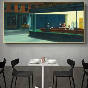 Cuadro de arte sobre lienzo para pared, imagen de Edward Hopper para sala de estar, decoración del hogar