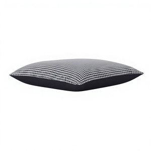 18 x 18 Inch <b>Black</b> Houndstooth Woven Cotton Decorative Throw <b>Pillow</b> Eco-Friendly 400TC Anti-Static Cushion Cover - Product Image 1